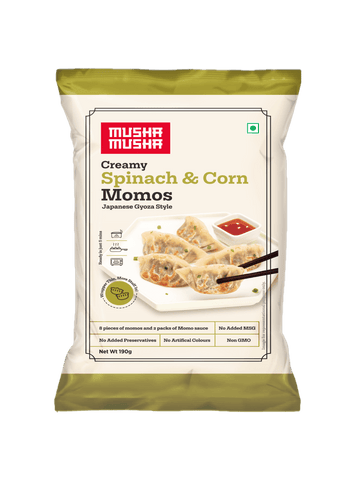 Creamy Spinach & Corn Momos | 8 pcs